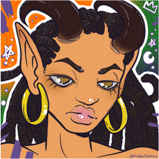 Blue digital art elf drawing